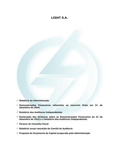 Vorschaubild Light S.A. Finanzmitteilung 2016