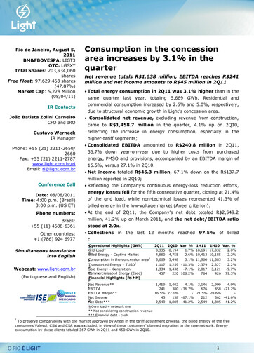 Vorschaubild Light S.A. Quartalsbericht 2011-q2