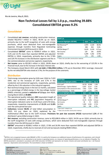 Vorschaubild Light S.A. Quartalsbericht 2015-q1