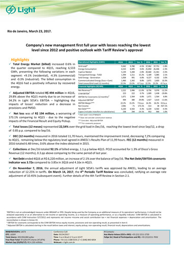Vorschaubild Light S.A. Quartalsbericht 2016-q4