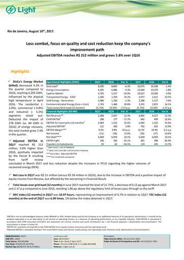 Vorschaubild Light S.A. Quartalsbericht 2017-q2