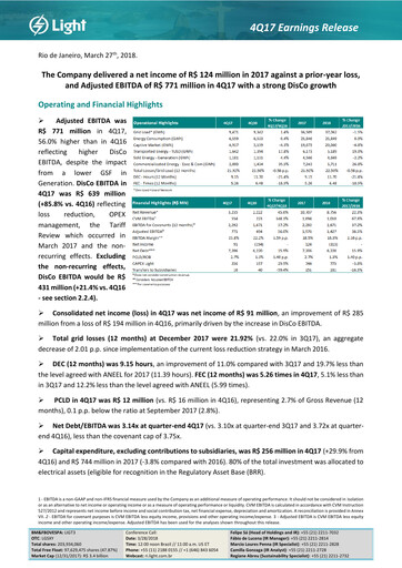 Vorschaubild Light S.A. Quartalsbericht 2017-q4