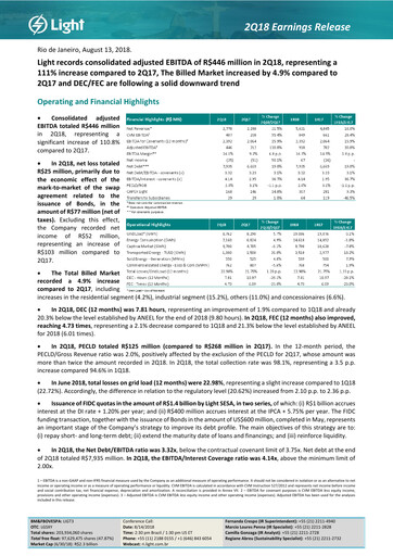 Vorschaubild Light S.A. Quartalsbericht 2018-q2