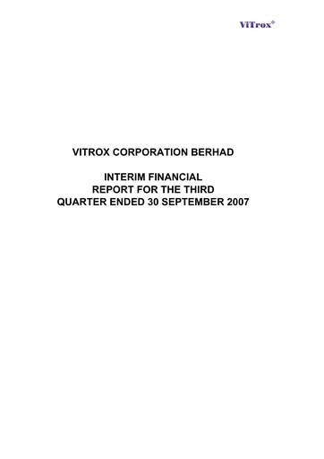 Thumbnail ViTrox Corporation Quarterly Report 2007-q3