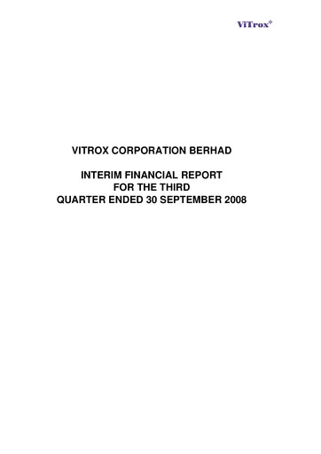 Thumbnail ViTrox Corporation Quarterly Report 2008-q3