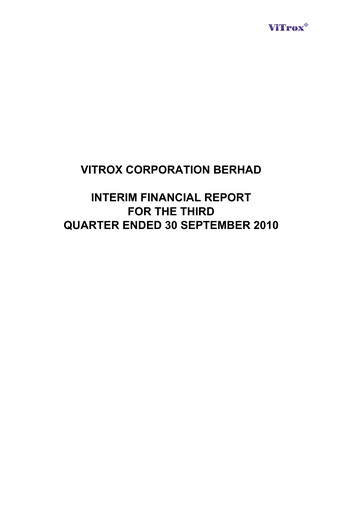Thumbnail ViTrox Corporation Quarterly Report 2010-q3