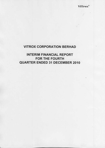 Thumbnail ViTrox Corporation Quarterly Report 2010-q4