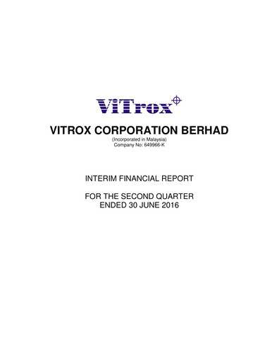 Thumbnail ViTrox Corporation Quarterly Report 2016-q2