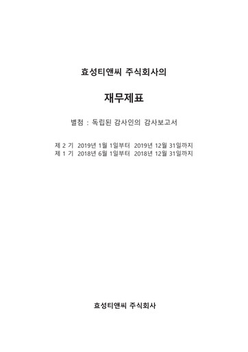 Thumbnail Hyosung TNC Corporation Financial Statement 2019
