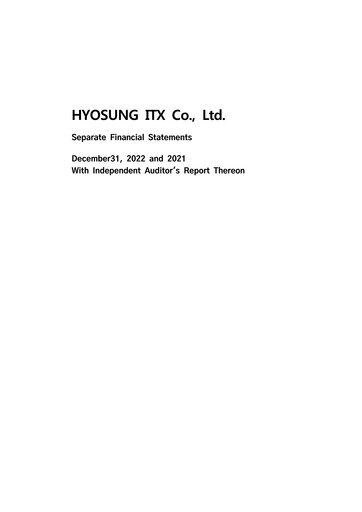 Vorschaubild Hyosung ITX Finanzmitteilung 2022
