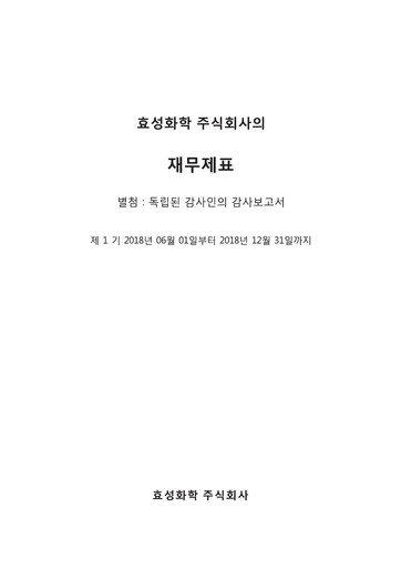 Thumbnail Hyosung Chemical Corporation Financial Statement 2018