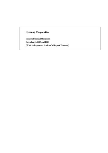 Thumbnail Hyosung Corporation Financial Statement 2019