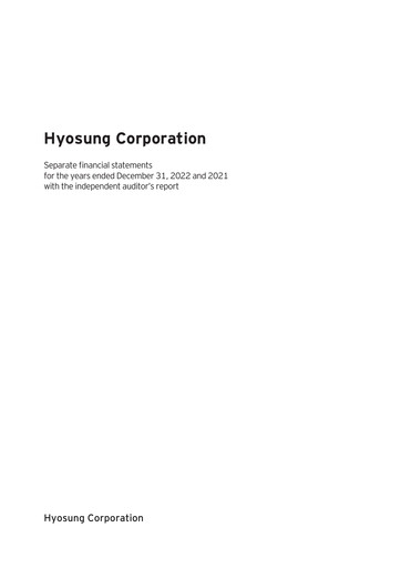 Thumbnail Hyosung Corporation Financial Statement 2022