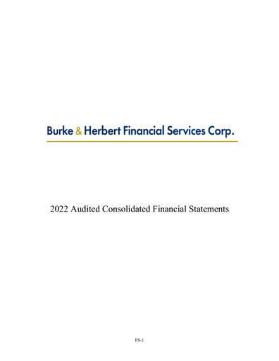 Thumbnail Burke & Herbert Financial Services Financial Statement 2022
