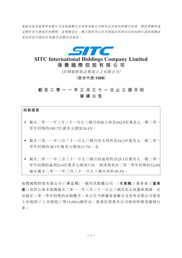 Thumbnail SITC International Quarterly Report 2011-q1
