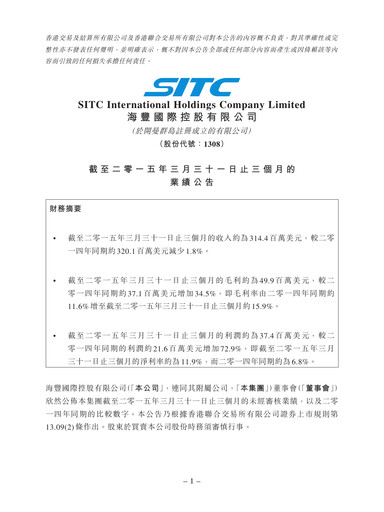 Thumbnail SITC International Quarterly Report 2015-q1
