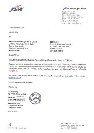 Thumbnail JSW Holdings ESG Report 2025-2026