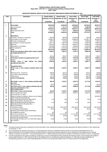 Thumbnail Federal-Mogul Goetze Quarterly Report 2011-q3