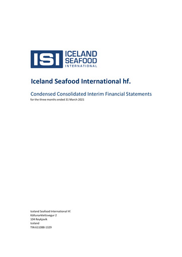 Thumbnail Iceland Seafood International Financial Statement 2021-q1