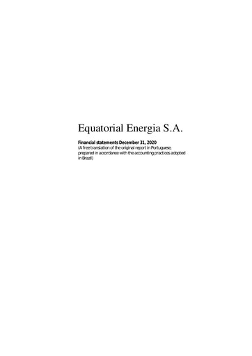 Thumbnail Equatorial Energia Financial Statement 2020