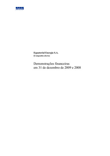 Thumbnail Equatorial Energia Financial Statement 2009