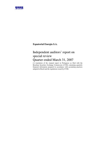 Thumbnail Equatorial Energia Quarterly Report 2007-q1