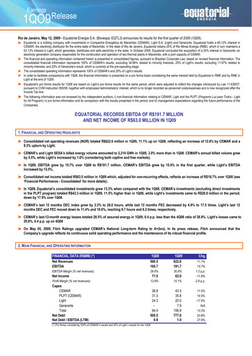 Thumbnail Equatorial Energia Quarterly Report 2009-q1