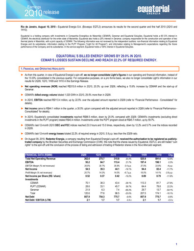 Thumbnail Equatorial Energia Quarterly Report 2010-q2