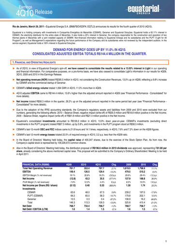 Thumbnail Equatorial Energia Quarterly Report 2010-q4