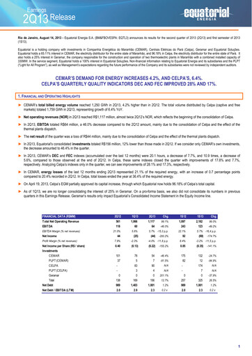 Thumbnail Equatorial Energia Quarterly Report 2013-q2