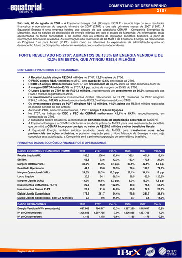Thumbnail Equatorial Energia Quarterly Report 2007-q2