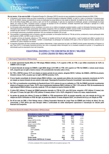 Thumbnail Equatorial Energia Quarterly Report 2009-q1