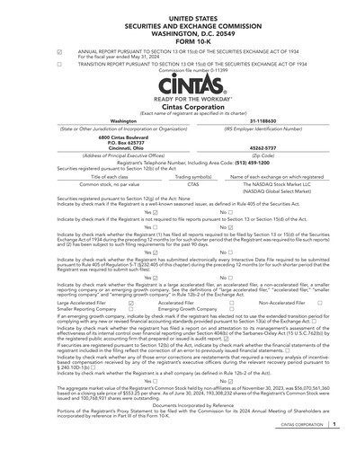 Thumbnail Cintas Annual Report 2024