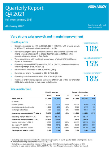 Thumbnail Assa Abloy
 Financial Statement 2021