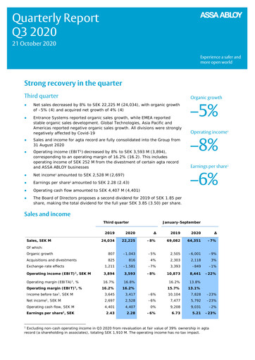 Thumbnail Assa Abloy
 Quarterly Report 2020-q3