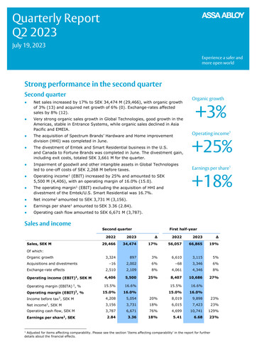 Thumbnail Assa Abloy
 Quarterly Report 2023-q2