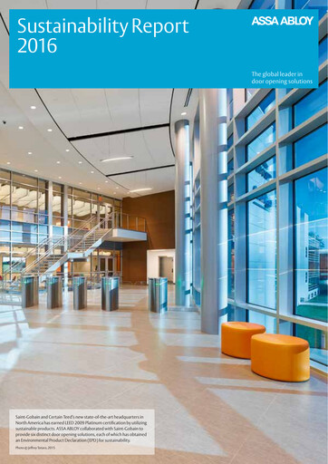 Miniature Assa Abloy
 Rapport de durabilité 2016