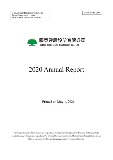 Thumbnail Cathay Real Estate Development Annual Report 2020