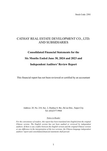 Thumbnail Cathay Real Estate Development Half-year Report 2024-h1