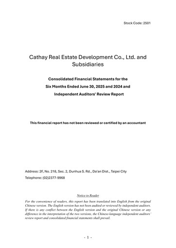Thumbnail Cathay Real Estate Development Half-year Report 2025-h1