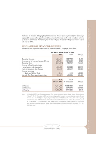 Thumbnail Beijing Airport Half-year Report 2006-h1