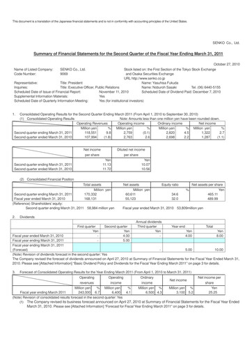 Vorschaubild SENKO Group Holdings Halbjahresbericht 2011-h1
