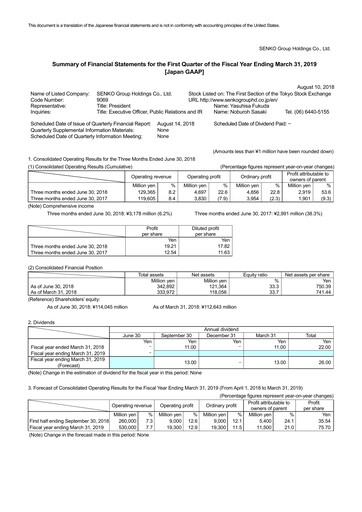 Vorschaubild SENKO Group Holdings Quartalsbericht 2019-q1