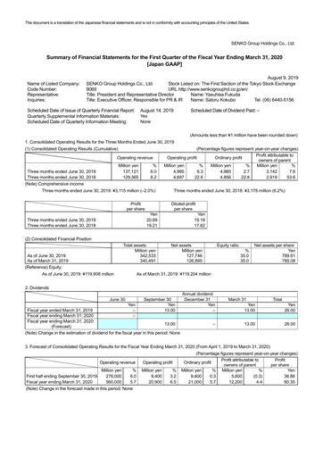 Vorschaubild SENKO Group Holdings Quartalsbericht 2020-q1