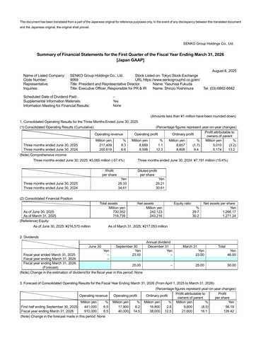 Vorschaubild SENKO Group Holdings Quartalsbericht 2026-q1