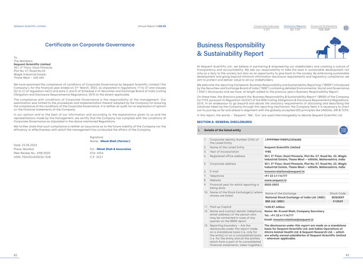 Thumbnail Sequent Scientific ESG Report 2022-2023
