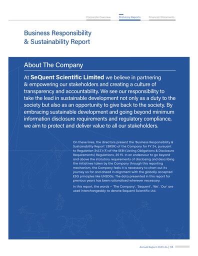 Thumbnail Sequent Scientific ESG Report 2023-2024