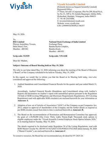 Thumbnail Sequent Scientific Financial Statement 2025-2026