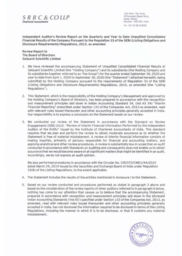 Thumbnail Sequent Scientific Quarterly Report 2020-q2