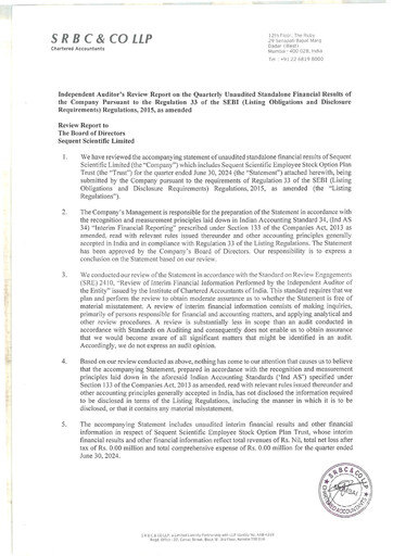 Thumbnail Sequent Scientific Quarterly Report 2024-q1